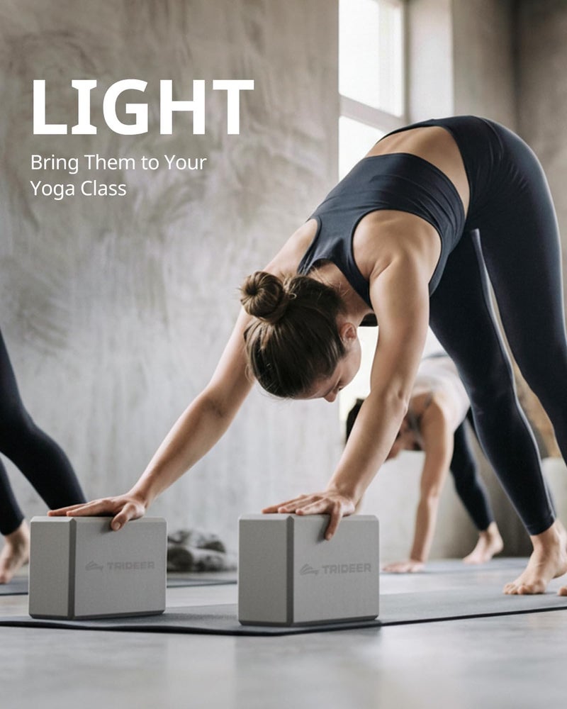 Trideer Yoga Blocks 2 Pack, Soft Non-Slip Foam Blocks with Beveled Edges for Alignment and Stretching in Yoga, Pilates, and Dance - Supportive, Lightweight, Odor Resistant, Latex-Free - Image 4